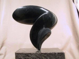 Modern Stone Sculpture Black Soapstone Natural Stone Carving